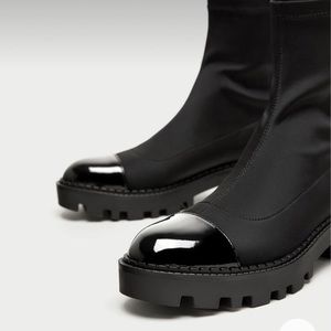Zara ankle sock black boots